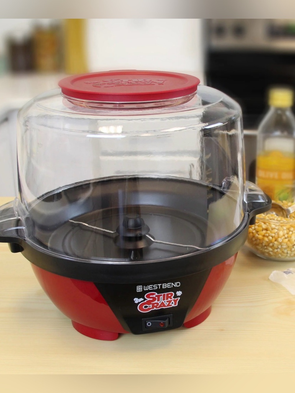 West Bend Stir Crazy Popcorn Popper in Red & Black